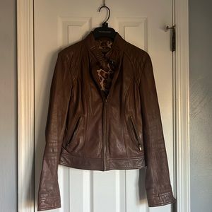 Black Rivet Brown Leather Jacket